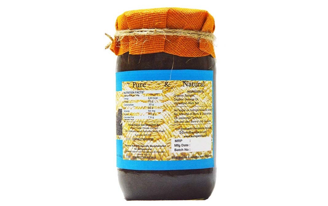 Auroganics Rich Creamy Sesame Butter    Glass Jar  350 grams